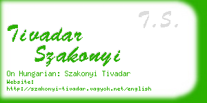 tivadar szakonyi business card